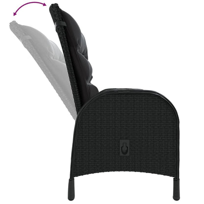3-tlg. Garten-Bistro-Set Poly Rattan Schwarz - Pazzar.ch