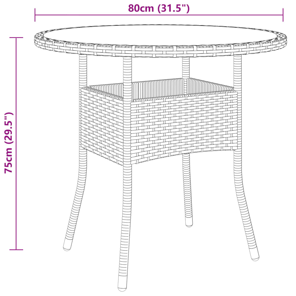 5-tlg. Garten-Bistro-Set Poly Rattan Schwarz - Pazzar.ch
