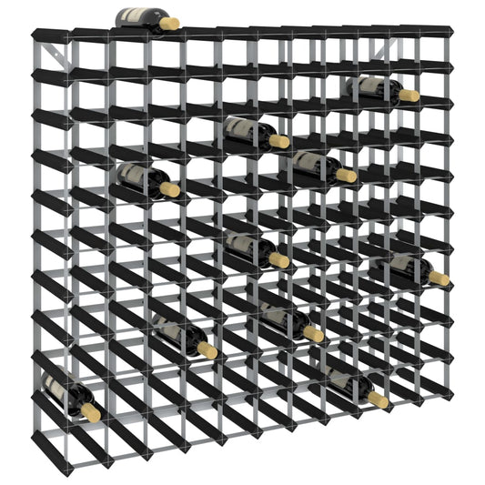 Weinregal für 120 Flaschen Schwarz Massivholz Kiefer - Pazzar.ch