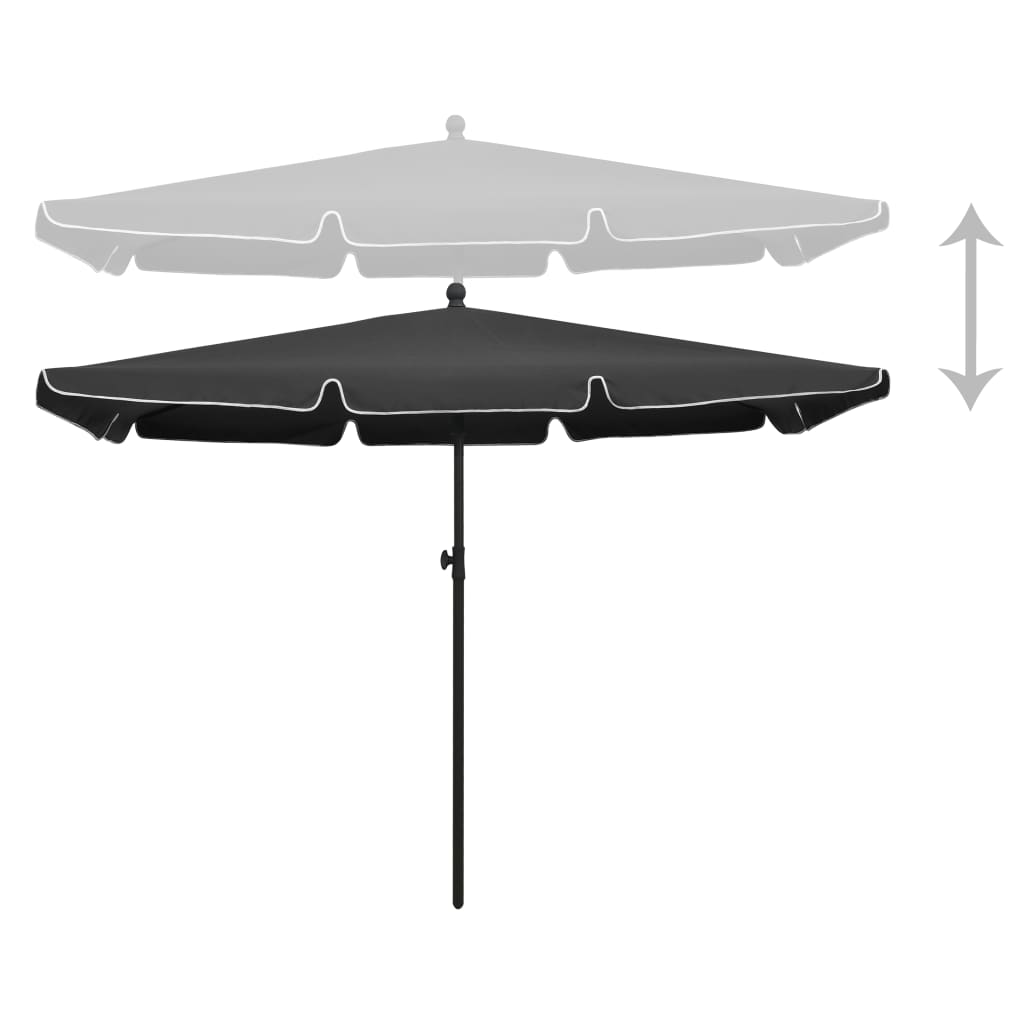 Sonnenschirm mit Mast 210x140 cm Anthrazit - Pazzar.ch