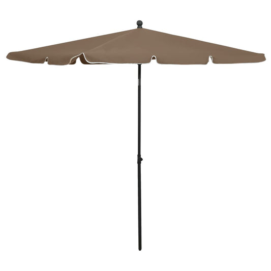 Sonnenschirm mit Mast 210x140 cm Taupe - Pazzar.ch