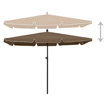 Sonnenschirm mit Mast 210x140 cm Taupe - Pazzar.ch