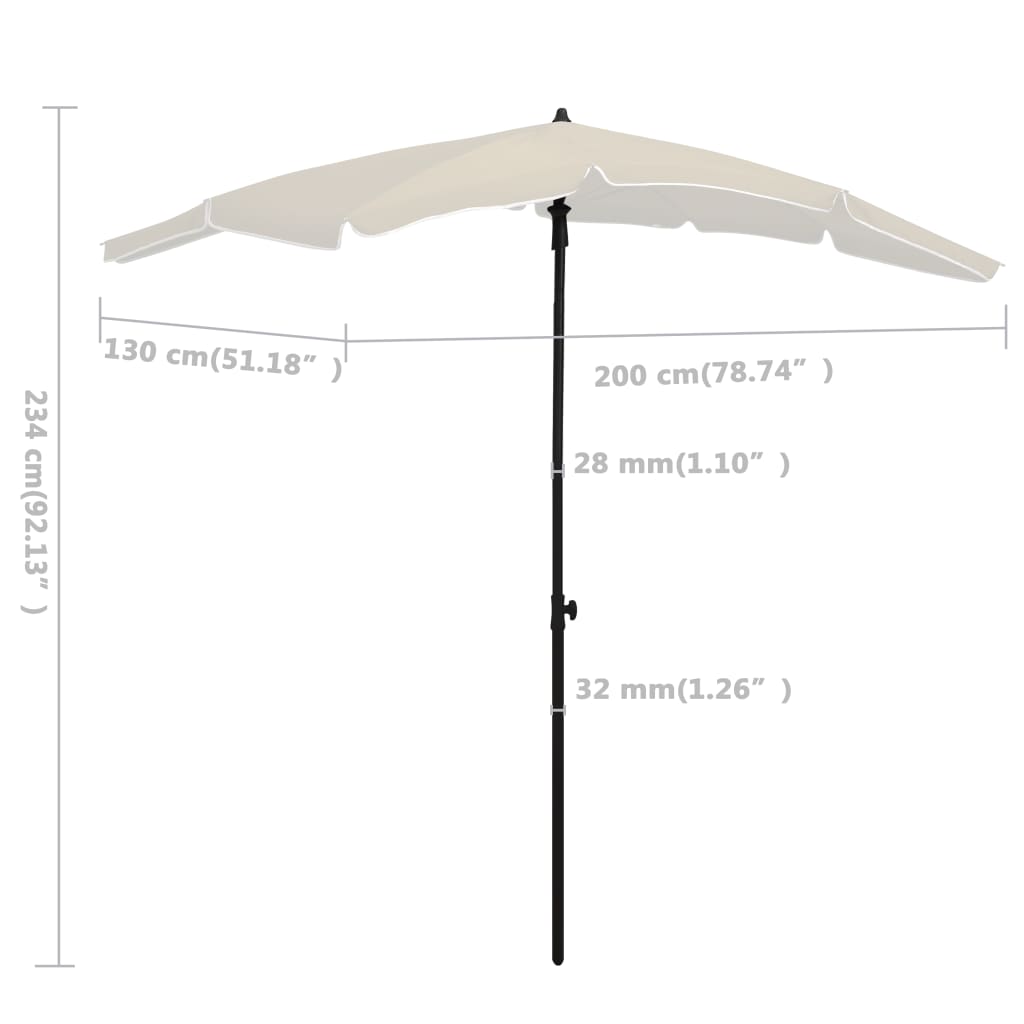Sonnenschirm mit Mast 200x130 cm Sandfarben - Pazzar.ch