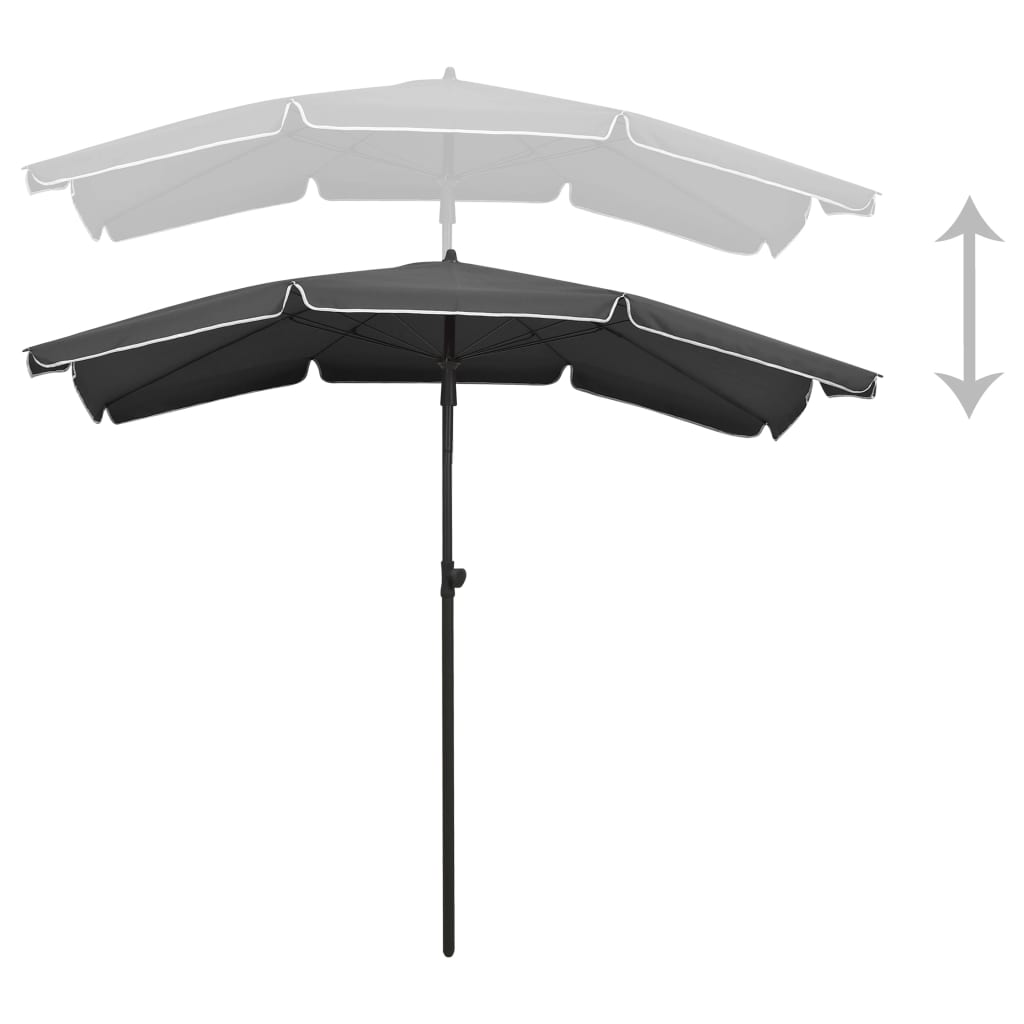 Sonnenschirm mit Mast 200x130 cm Anthrazit - Pazzar.ch