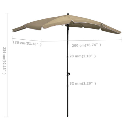Sonnenschirm mit Mast 200x130 cm Taupe - Pazzar.ch