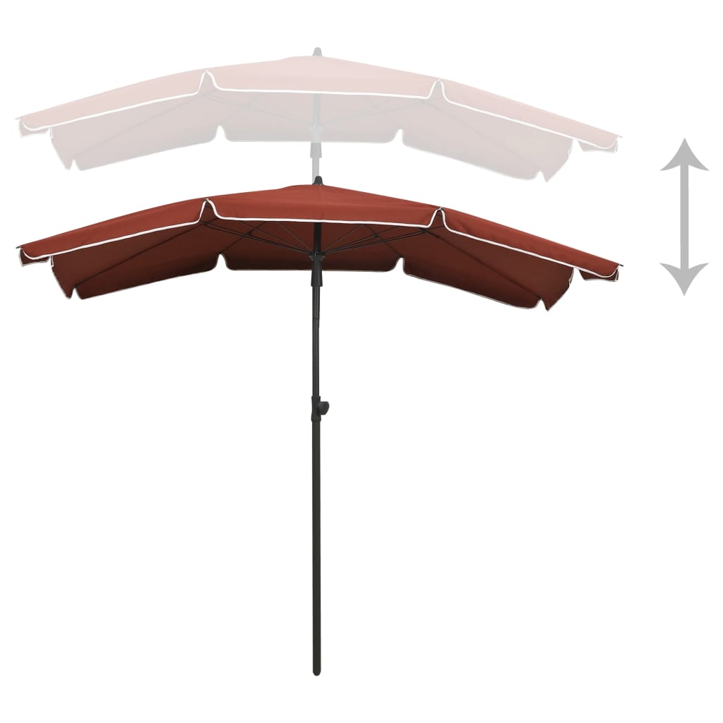 Sonnenschirm mit Mast 200x130 cm Terracotta-Rot - Pazzar.ch