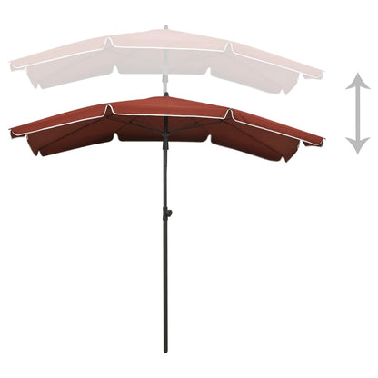 Sonnenschirm mit Mast 200x130 cm Terracotta-Rot - Pazzar.ch