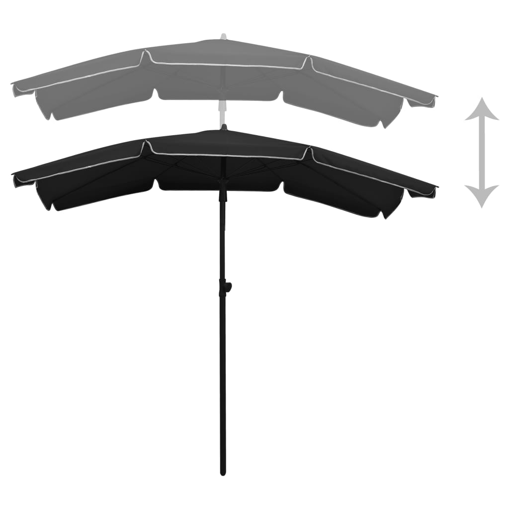 Sonnenschirm mit Mast 200x130 cm Schwarz - Pazzar.ch