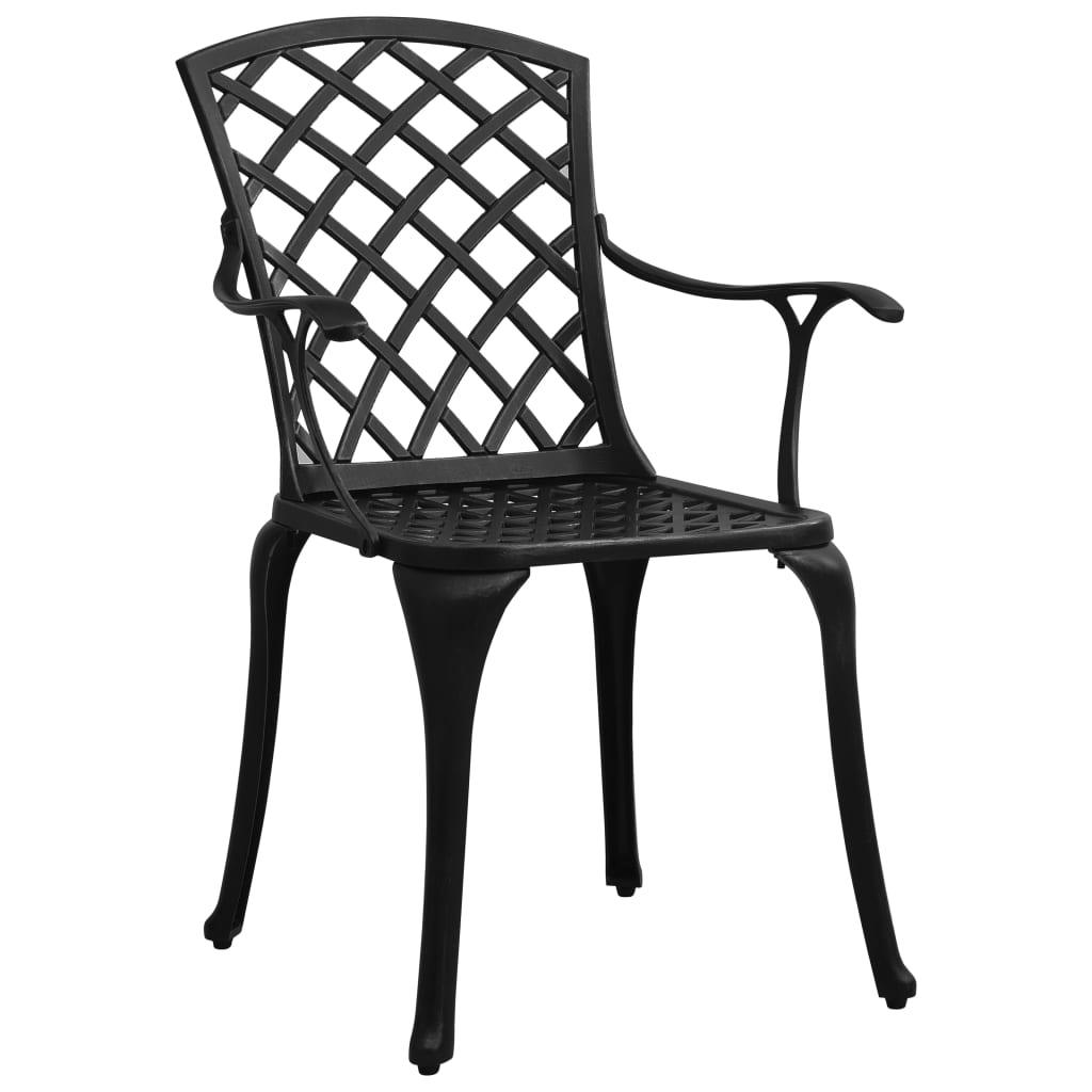 3-tlg. Bistro-Set Aluminiumguss Schwarz - Pazzar.ch