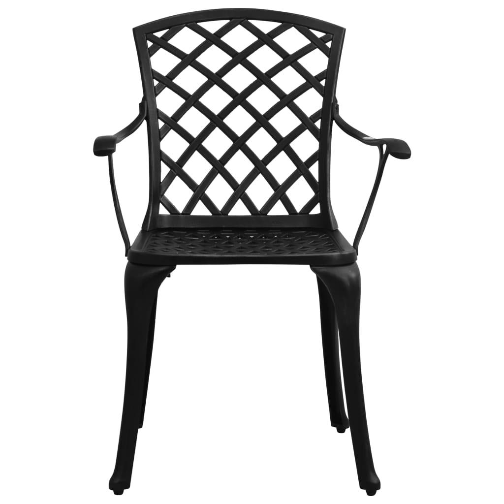 3-tlg. Bistro-Set Aluminiumguss Schwarz - Pazzar.ch