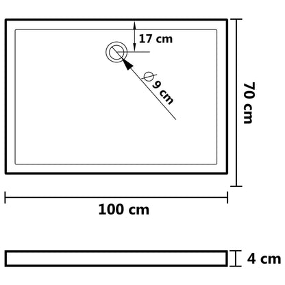 Duschwanne Anti-Rutsch Weiß 70x100x4 cm ABS - Pazzar.ch
