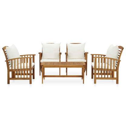 5-tlg. Garten-Lounge-Set mit Auflagen Massivholz Akazie - Pazzar.ch