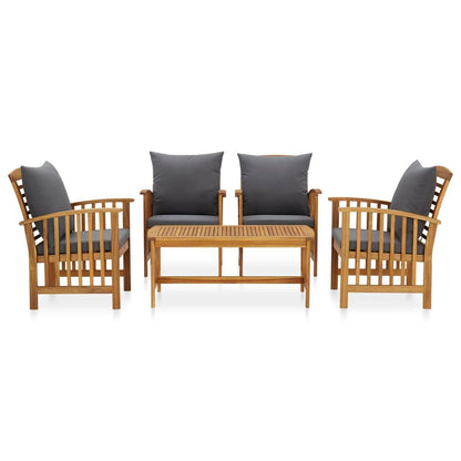 5-tlg. Garten-Lounge-Set mit Auflagen Massivholz Akazie - Pazzar.ch