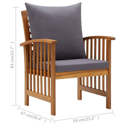 5-tlg. Garten-Lounge-Set mit Auflagen Massivholz Akazie - Pazzar.ch