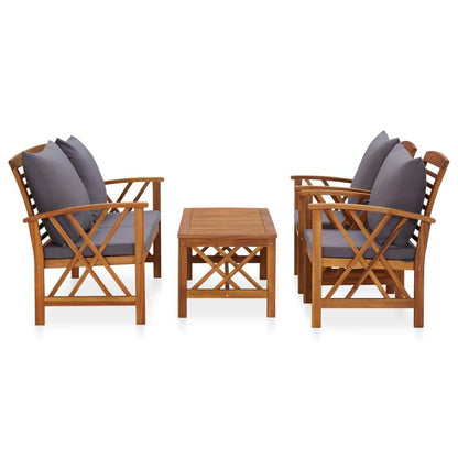 4-tlg. Garten-Lounge-Set mit Auflagen Massivholz Akazie - Pazzar.ch