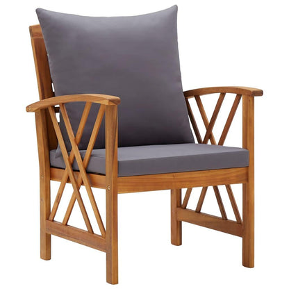 4-tlg. Garten-Lounge-Set mit Auflagen Massivholz Akazie - Pazzar.ch