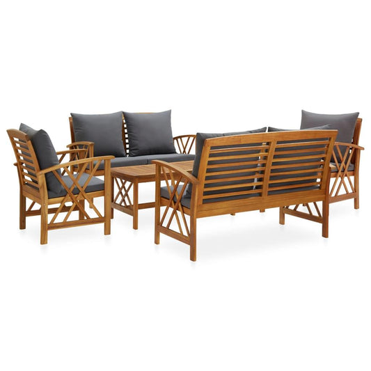 5-tlg. Garten-Lounge-Set mit Auflagen Massivholz Akazie - Pazzar.ch