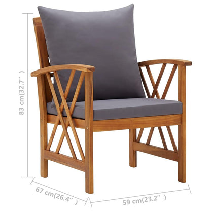 5-tlg. Garten-Lounge-Set mit Auflagen Massivholz Akazie - Pazzar.ch