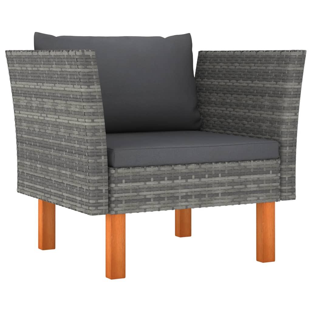 Gartensofa Poly Rattan und Eukalyptus Massivholz - Pazzar.ch