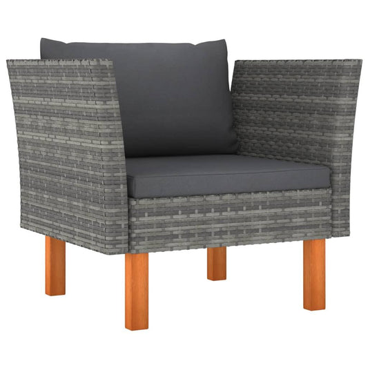 Gartensofa Poly Rattan und Eukalyptus Massivholz - Pazzar.ch
