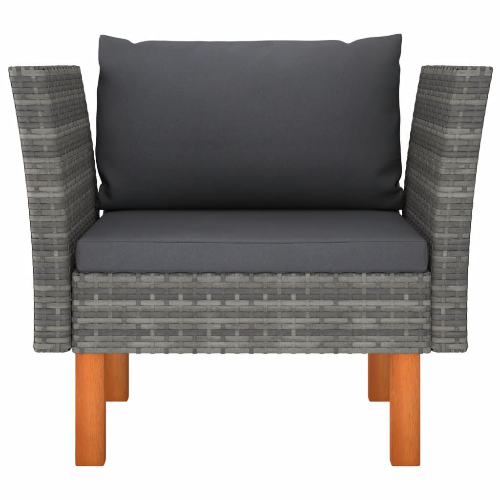 Gartensofa Poly Rattan und Eukalyptus Massivholz - Pazzar.ch