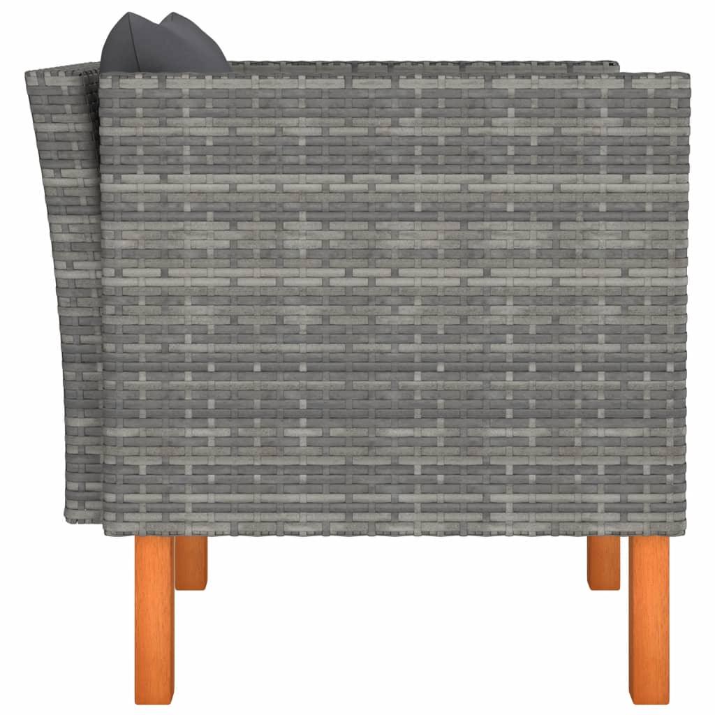 Gartensofa Poly Rattan und Eukalyptus Massivholz - Pazzar.ch