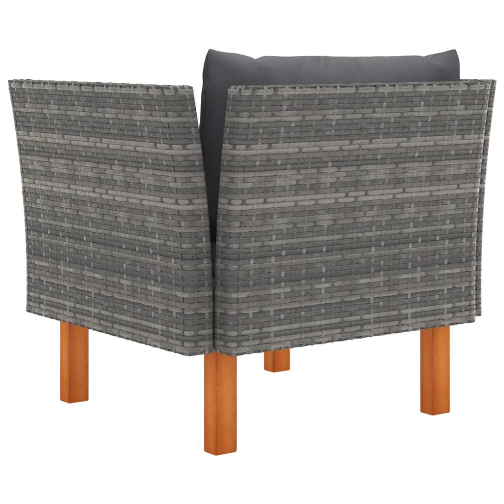 Gartensofa Poly Rattan und Eukalyptus Massivholz - Pazzar.ch