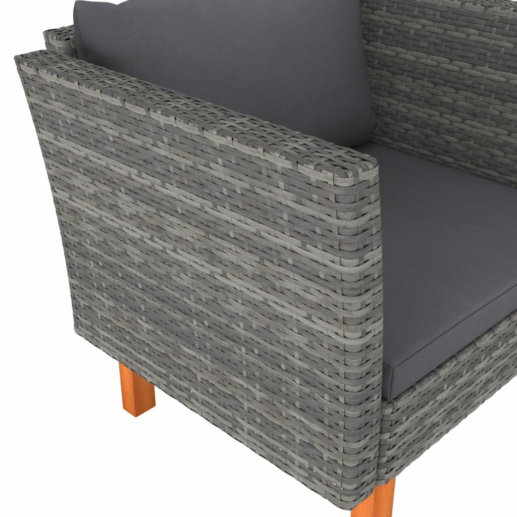 Gartensofa Poly Rattan und Eukalyptus Massivholz - Pazzar.ch