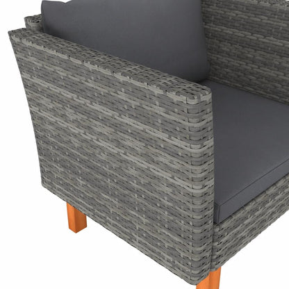 Gartensofa Poly Rattan und Eukalyptus Massivholz - Pazzar.ch