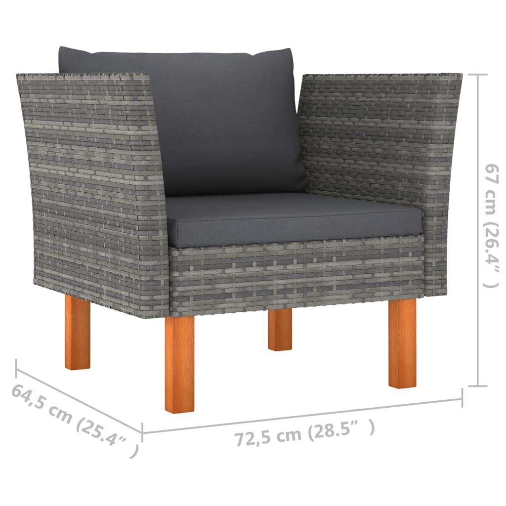 Gartensofa Poly Rattan und Eukalyptus Massivholz - Pazzar.ch