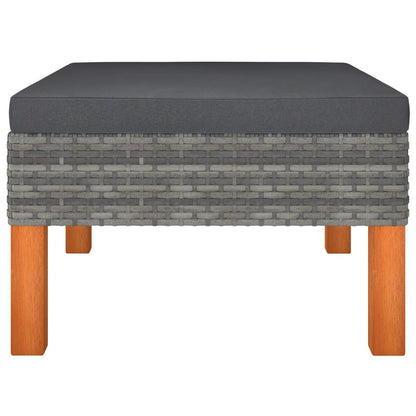 3-tlg. Garten-Lounge-Set Poly Rattan und Massivholz Eukalyptus - Pazzar.ch