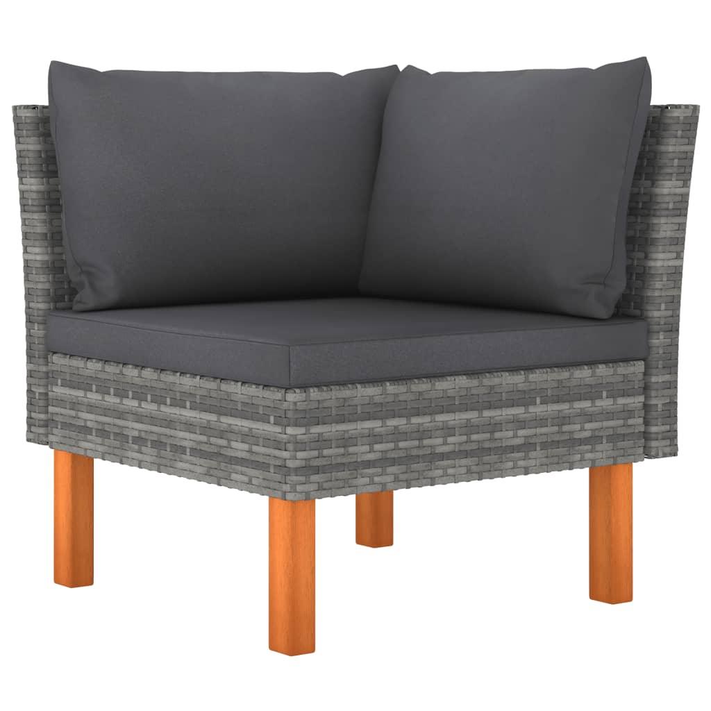 3-tlg. Garten-Lounge-Set Poly Rattan und Eukalyptus Massivholz - Pazzar.ch