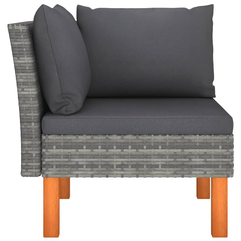 3-tlg. Garten-Lounge-Set Poly Rattan und Eukalyptus Massivholz - Pazzar.ch