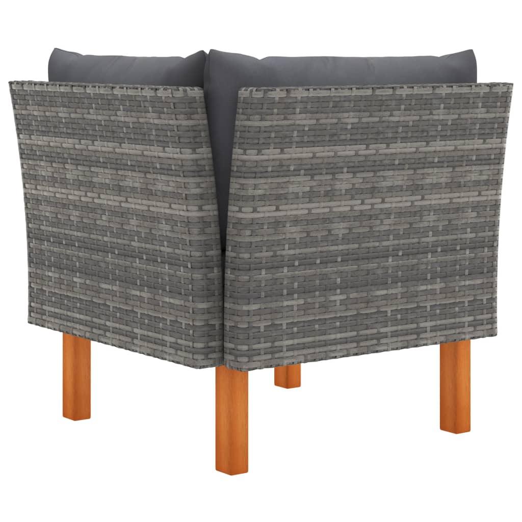 3-tlg. Garten-Lounge-Set Poly Rattan und Eukalyptus Massivholz - Pazzar.ch