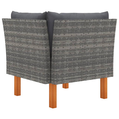 3-tlg. Garten-Lounge-Set Poly Rattan und Eukalyptus Massivholz - Pazzar.ch