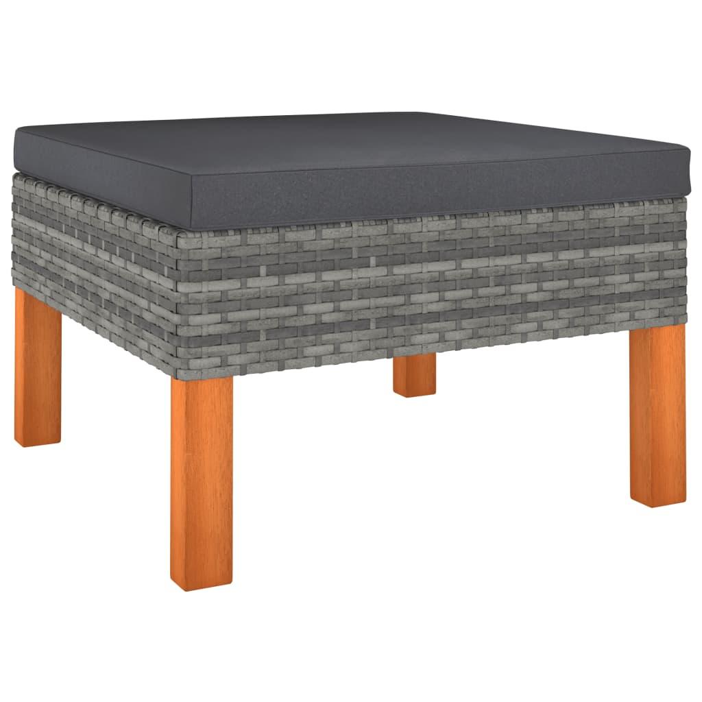 3-tlg. Garten-Lounge-Set Poly Rattan und Eukalyptus Massivholz - Pazzar.ch