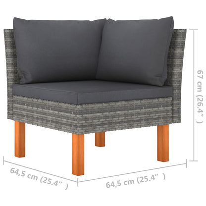 3-tlg. Garten-Lounge-Set Poly Rattan und Eukalyptus Massivholz - Pazzar.ch