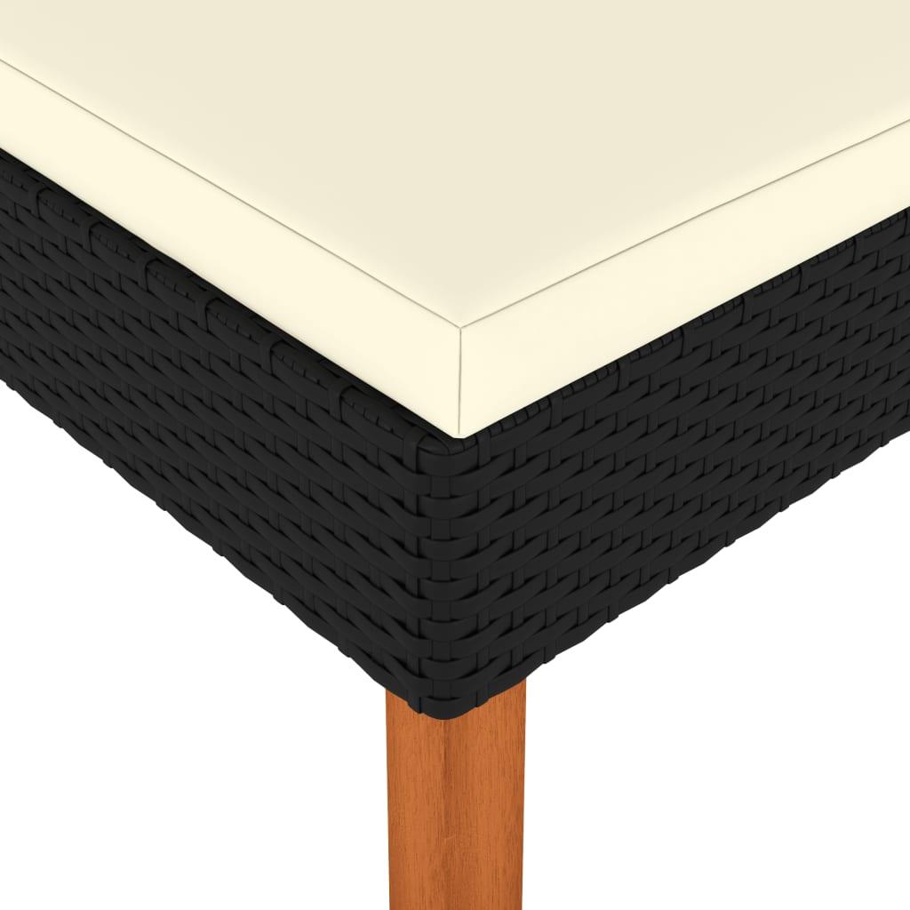 Fußhocker Poly-Rattan und Massivholz Eukalyptus - Pazzar.ch