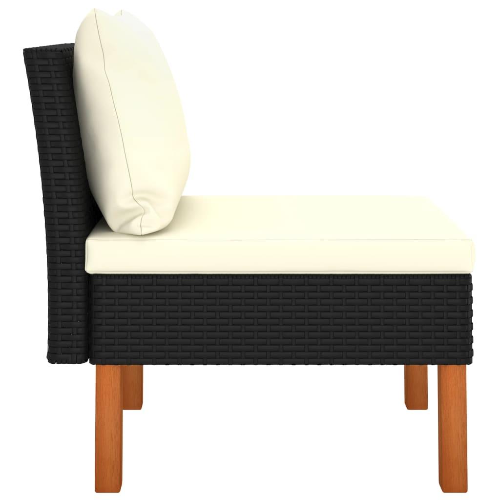 Mittelsofa Poly Rattan und Eukalyptus Massivholz - Pazzar.ch