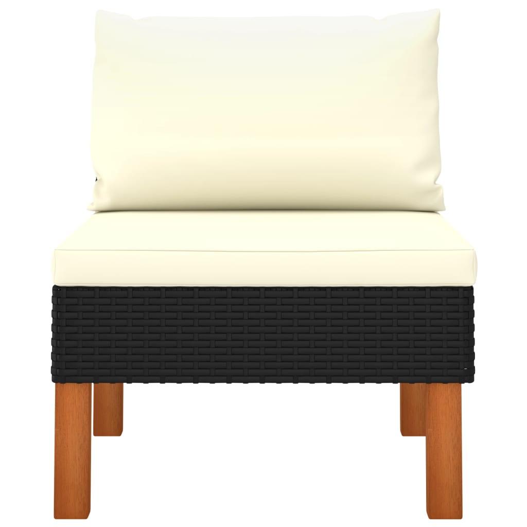Mittelsofa Poly Rattan und Eukalyptus Massivholz - Pazzar.ch