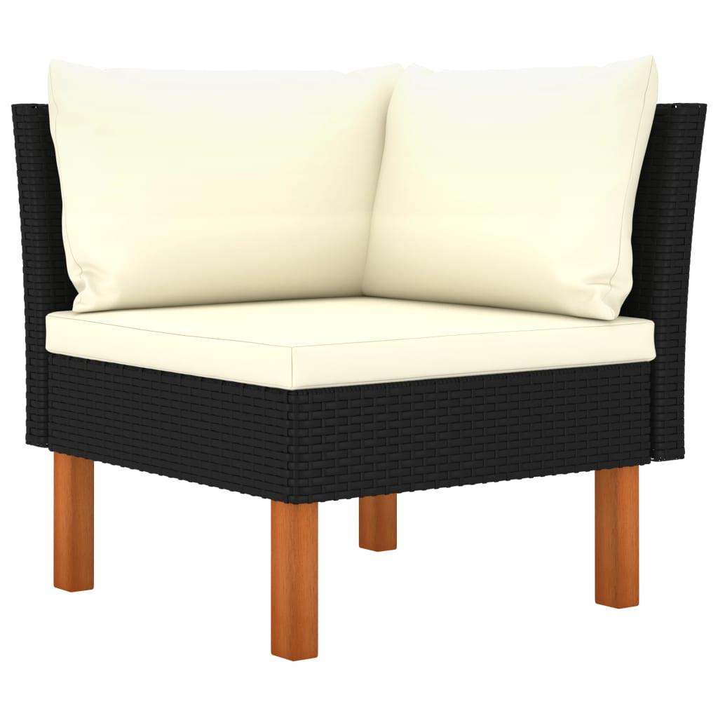 Ecksofa Poly Rattan und Eukalyptus Massivholz - Pazzar.ch