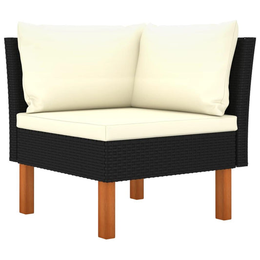 Ecksofa Poly Rattan und Eukalyptus Massivholz - Pazzar.ch