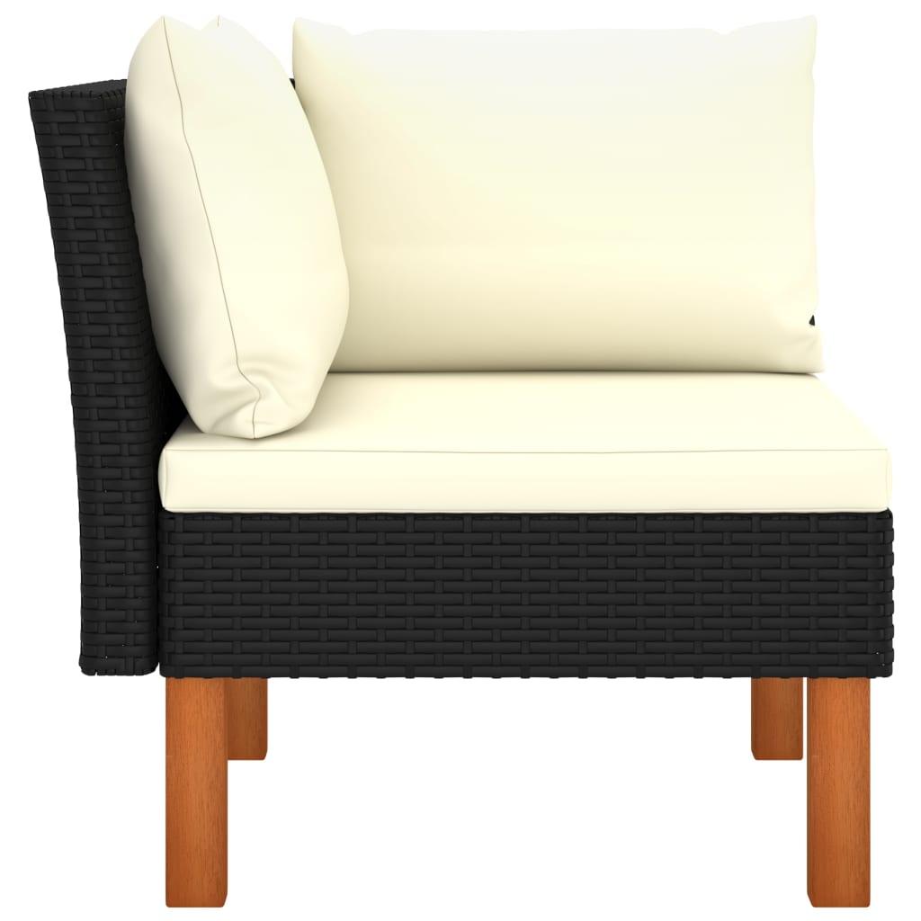 Ecksofa Poly Rattan und Eukalyptus Massivholz - Pazzar.ch