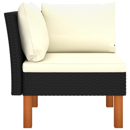 Ecksofa Poly Rattan und Eukalyptus Massivholz - Pazzar.ch