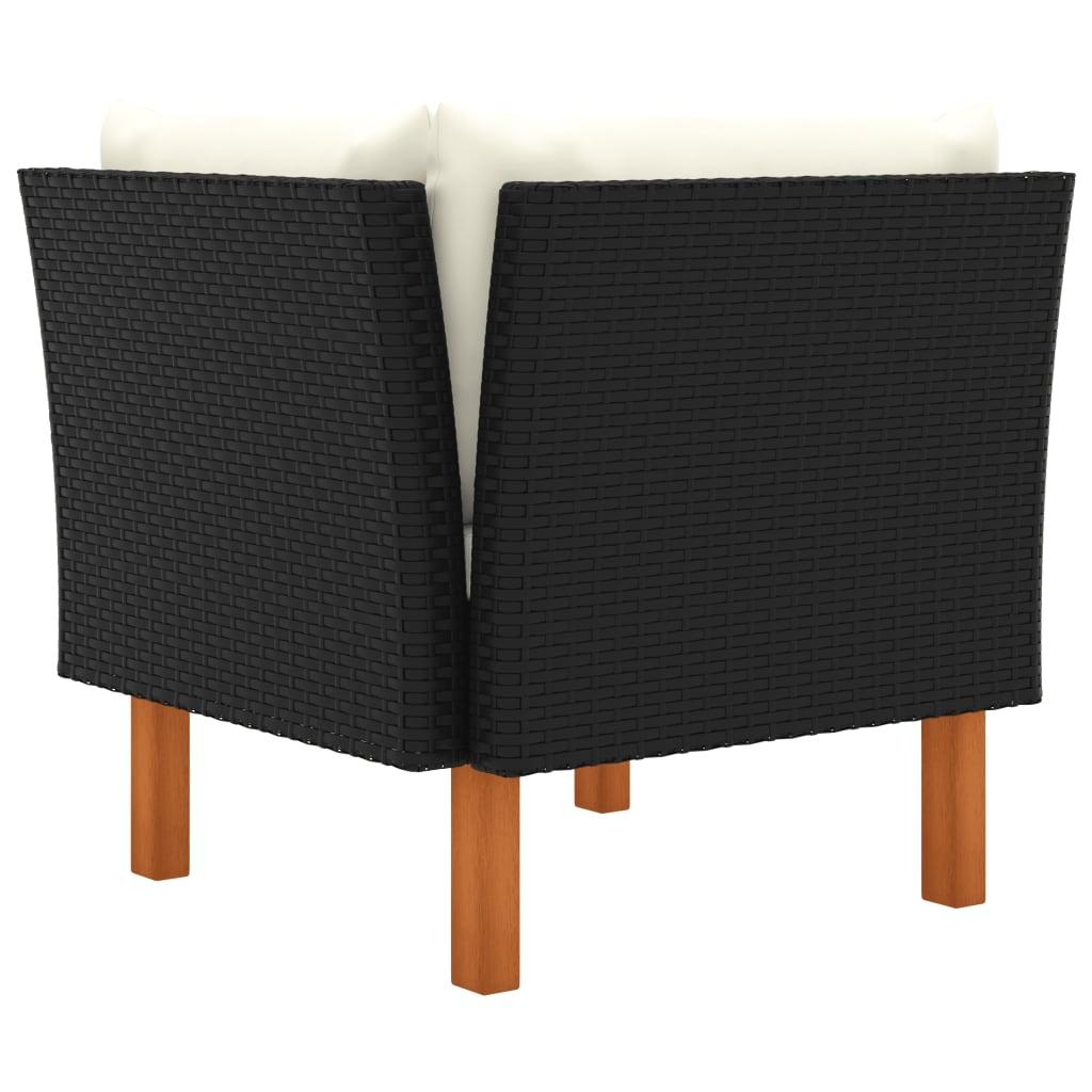 Ecksofa Poly Rattan und Eukalyptus Massivholz - Pazzar.ch