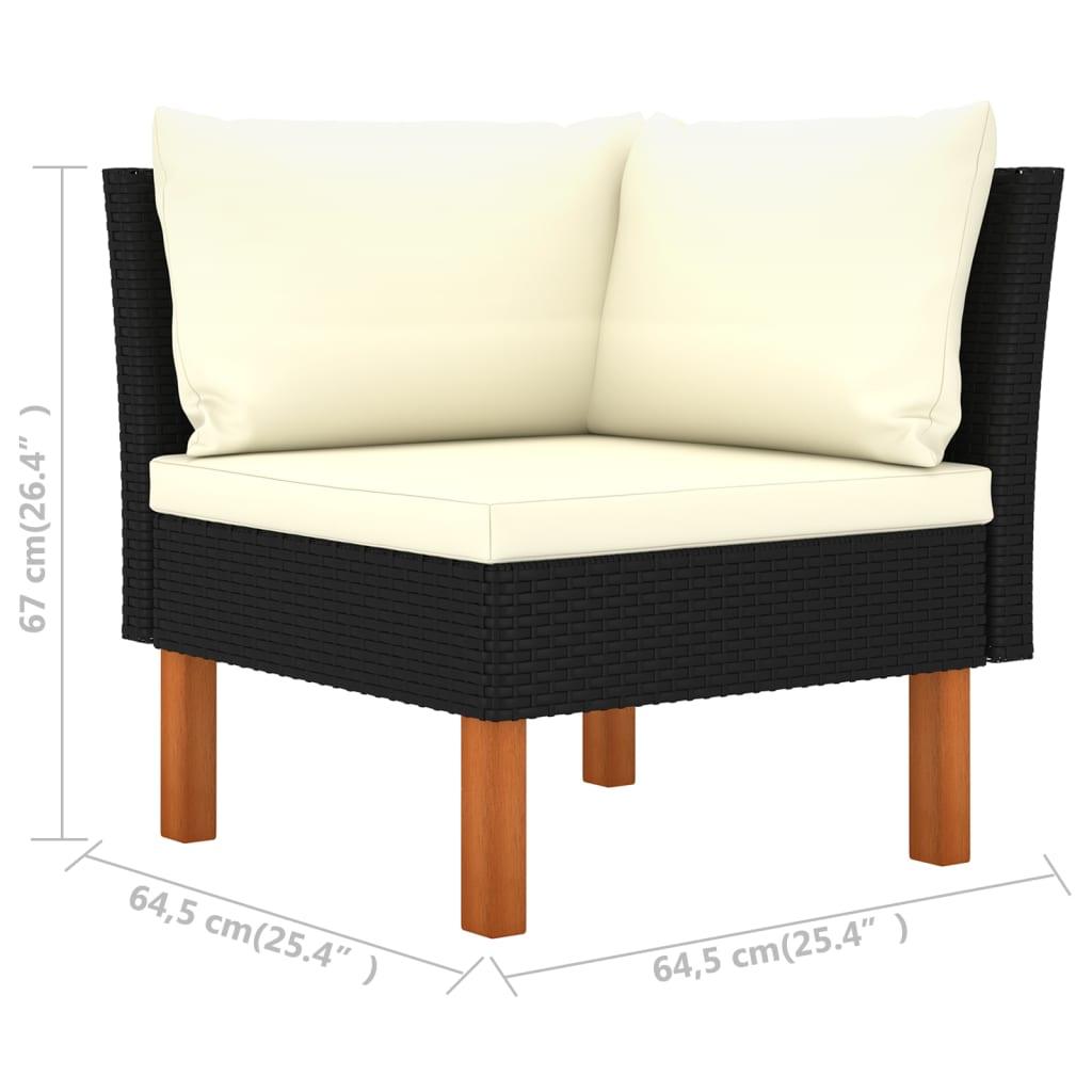 Ecksofa Poly Rattan und Eukalyptus Massivholz - Pazzar.ch