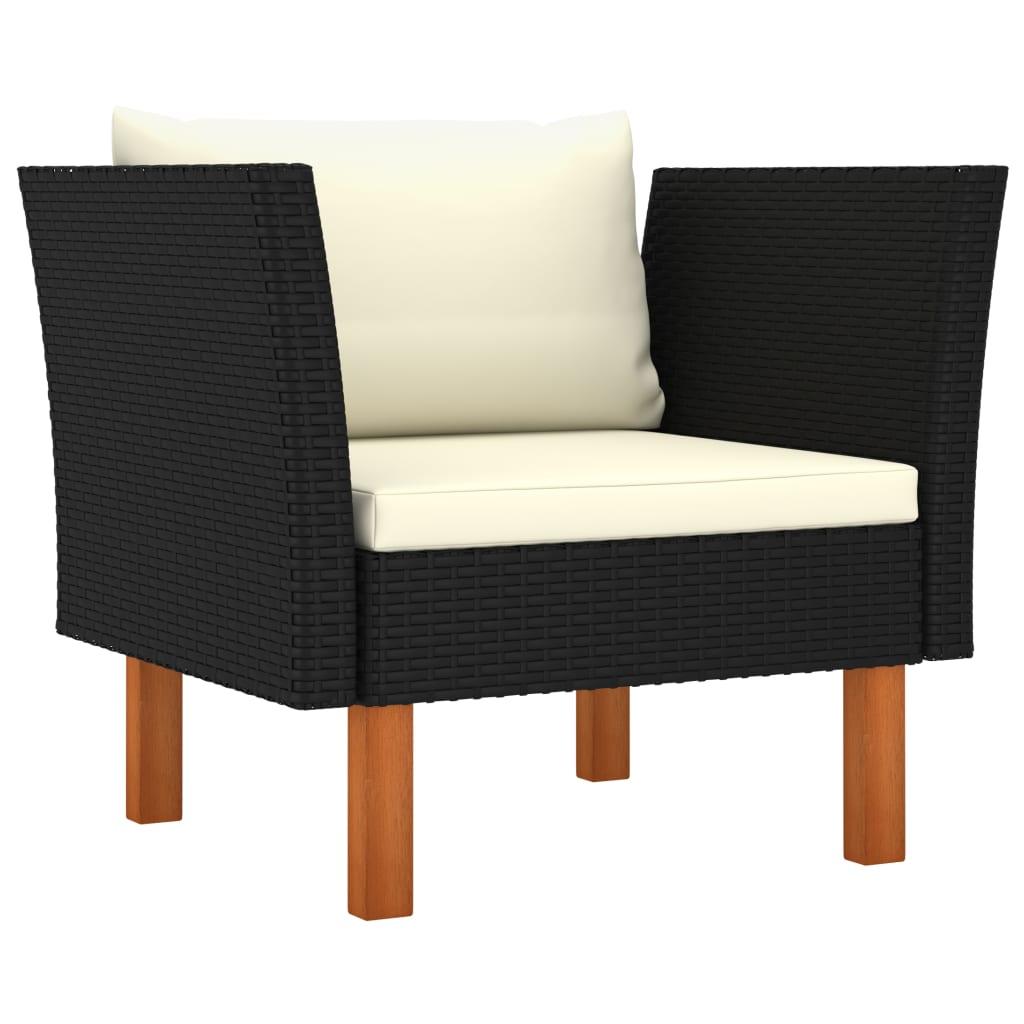 Gartensofa Poly Rattan und Eukalyptus Massivholz - Pazzar.ch