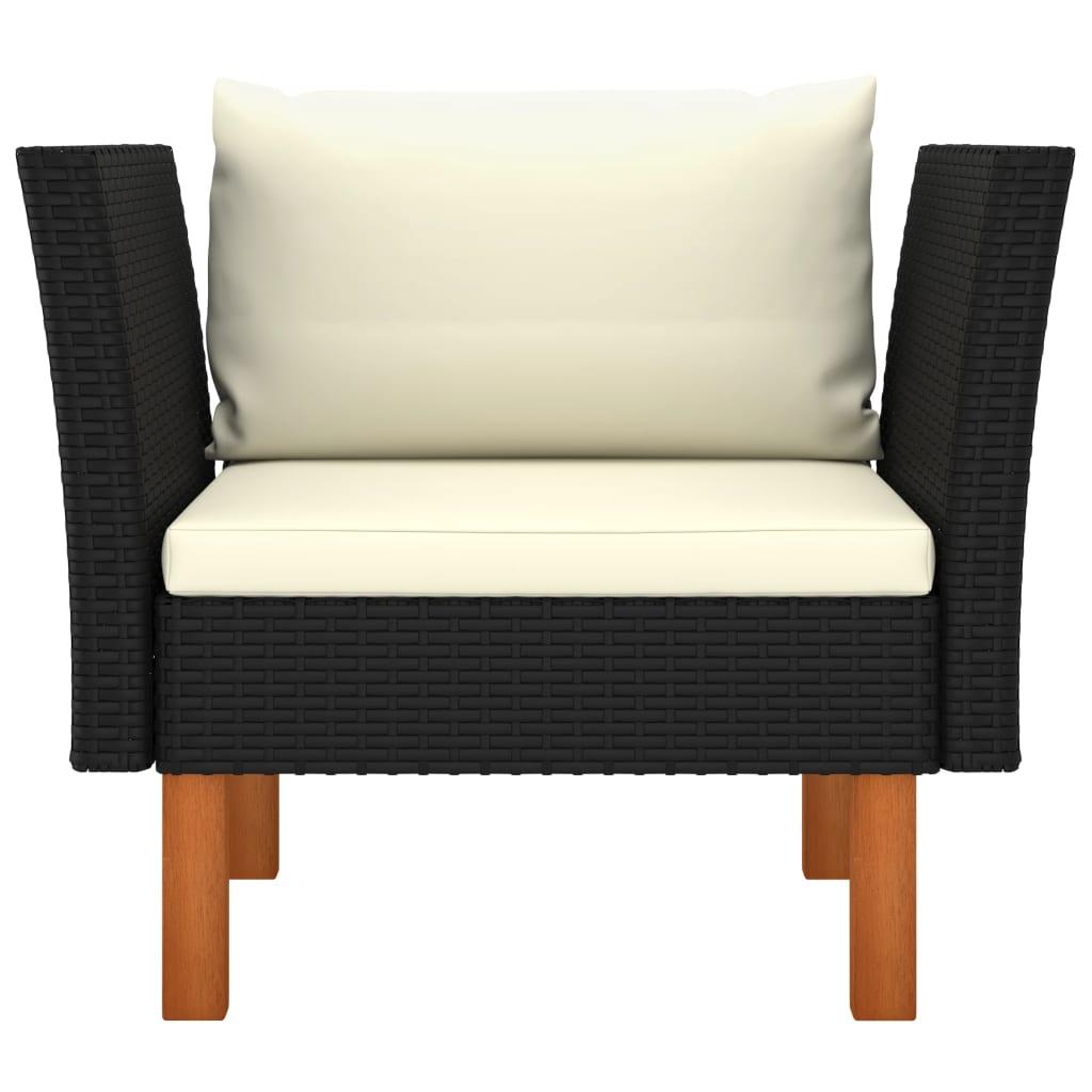 Gartensofa Poly Rattan und Eukalyptus Massivholz - Pazzar.ch