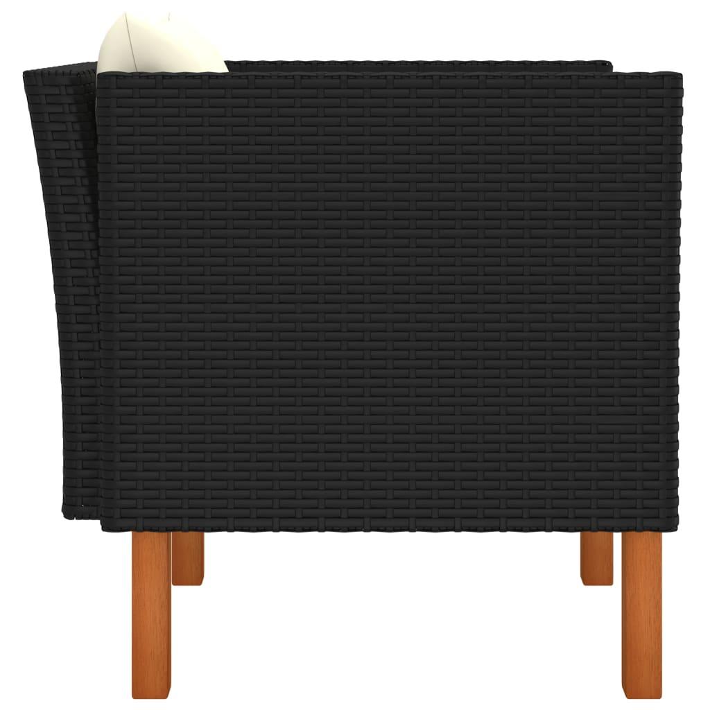 Gartensofa Poly Rattan und Eukalyptus Massivholz - Pazzar.ch