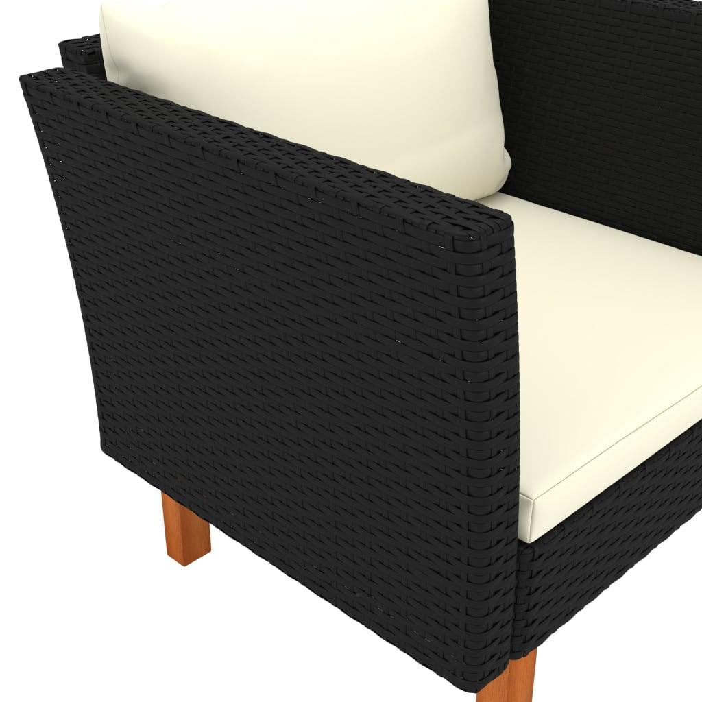Gartensofa Poly Rattan und Eukalyptus Massivholz - Pazzar.ch